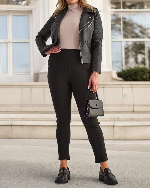 Royalfashion Утеплені жіночі штани-треггінси PLUS SIZE