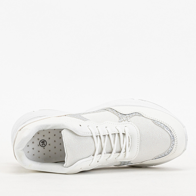 Weiße Damenturnschuhe mit verdecktem Keilabsatz Waqsy - Footwear