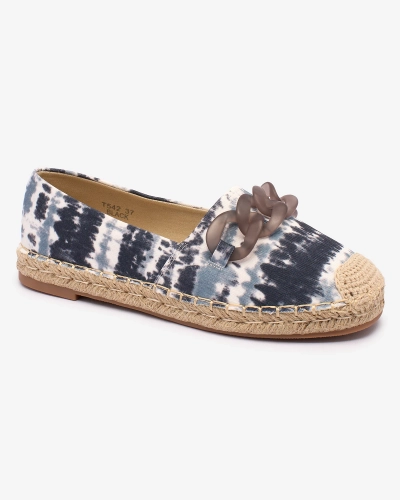 Royalfashion Schwarze Damen-Espadrilles mit Aufdruck Serffio