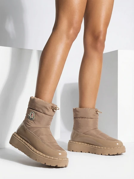 Royalfashion Damen Schlupf-Schneestiefel in brauner Farbe Ireda