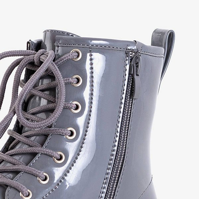 Grau lackierte Isibeal-Kindertaschen - Schuhe
