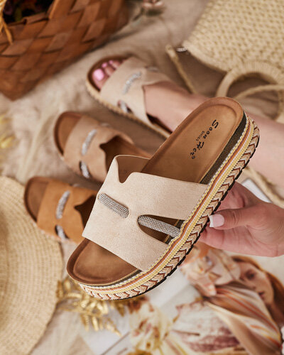 Royalfashion Damen Orolta Zirkonia Flip-Flops