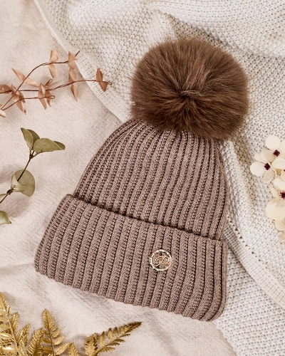 Royalfashion Damen gepolsterter Hut mit Bommel
