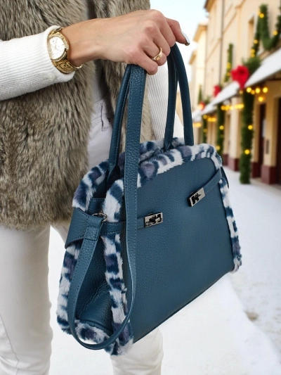 Kleine Damenhandtasche aus Öko-Leder mit Leopardenmuster Panthory