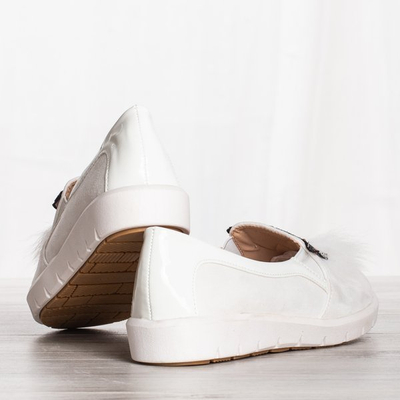 Weißer Slip-On mit dekorativer Eule Howlet - Footwear 1