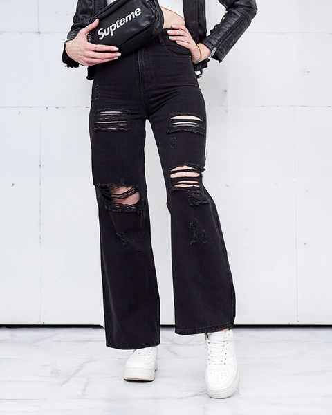 Royalfashion Weite Damenjeans mit Reibung