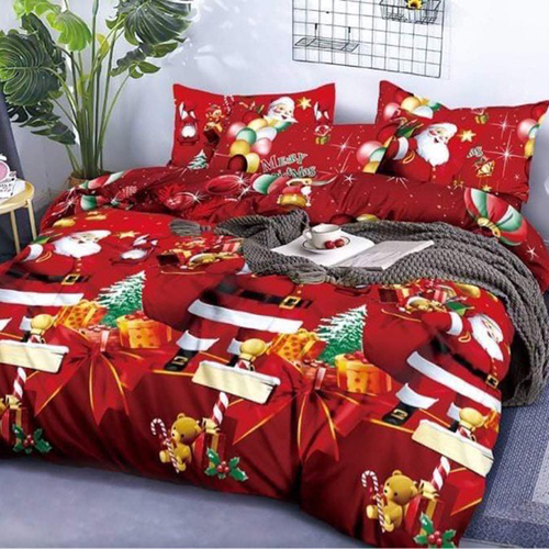 Постільна білизна з новорічним принтом 160х200, комплект з 4 частин