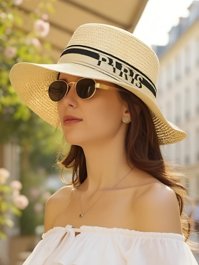 Royalfashion Солом'яний капелюх для жінок Elegance Ribbon