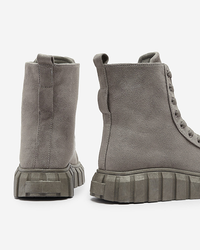 Сірі жіночі черевики з екозамші Alolu- Footwear