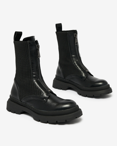 Жіночі черевики Royalfashion на плоскому каблуці чорного кольору Teviuse