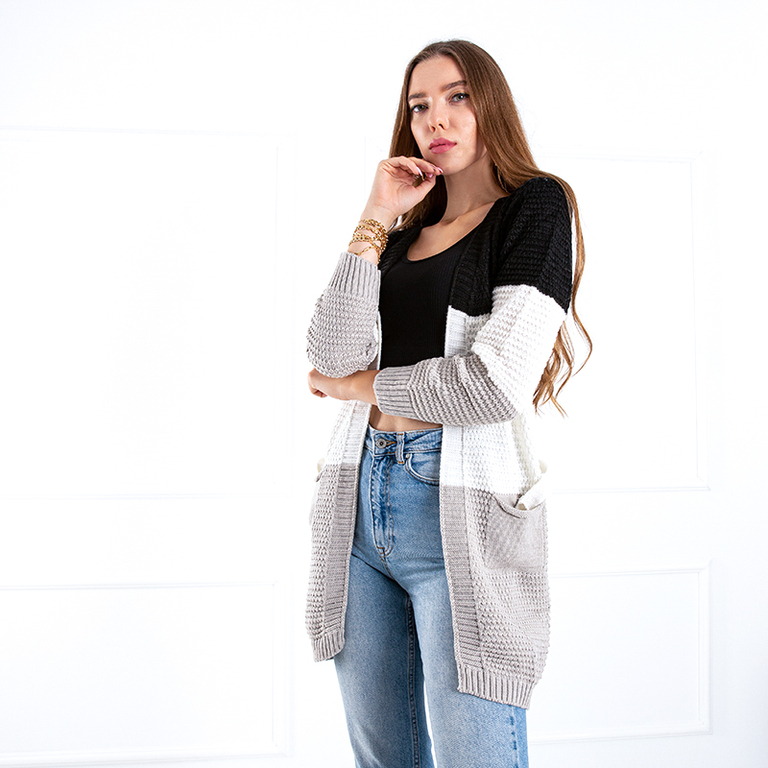 Cardigan Damen bunt mit Taschen - Kleidung