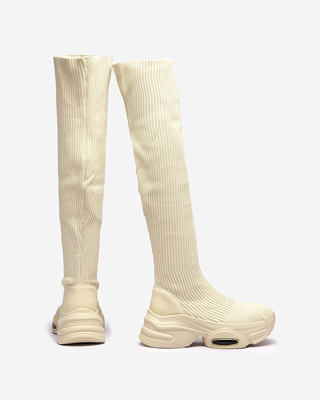 Beige Damenstiefel zum Hineinschlüpfen Georisa - Footwear