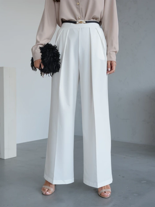 Royalfashion Широкі жіночі штани з складкою