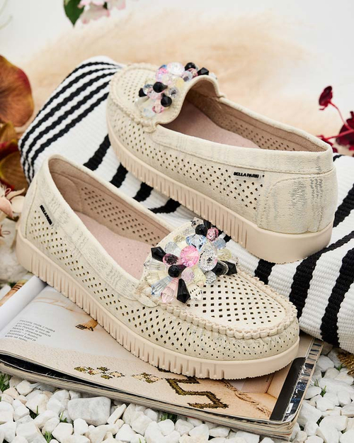 Royalfashion Жіночі ажурні мокасини з бісеру Nasfali