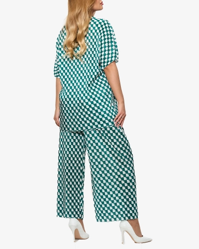 Grünes gemustertes Set für Damen - Kleidung
