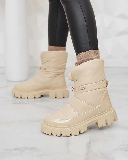 Жіночі снігоступи Royalfashion Slip-on бежеві Sadella