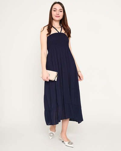 Marineblaues Midikleid PLUS SIZE - Bekleidung