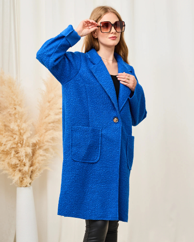 Royalfashion Cobalt Schafsfell Damenmantel
