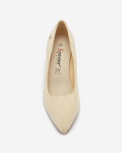 Beige Damen Pumps auf einem Pfosten Nanly- Footwear