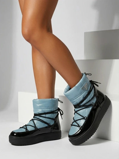 Royalfashion Damen-Schlupfstiefel a'la Schneestiefel in blau Vevnose