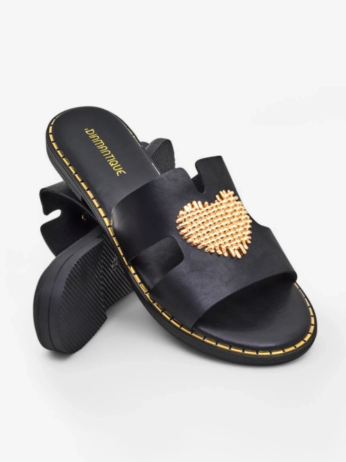 Royalfashion жіночі шльопанці з серцем Gold Heart