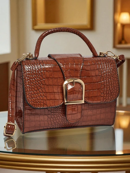 Lackierte kleine Damenhandtasche aus Öko-Leder Orlina