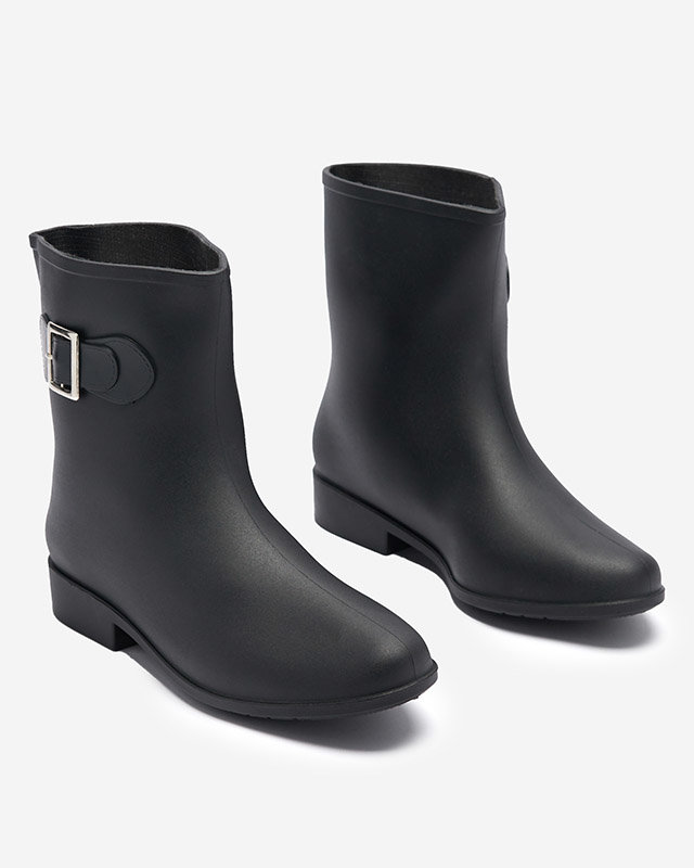 Matte Damen-Regenstiefel mit schwarzer Schnalle Falloci- Footwear