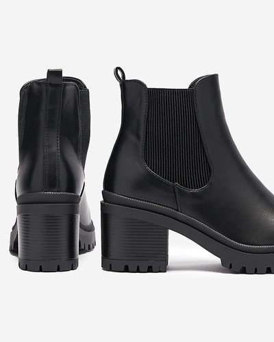 OUTLET Чорні жіночі черевики на стійці Foccillo- Footwear