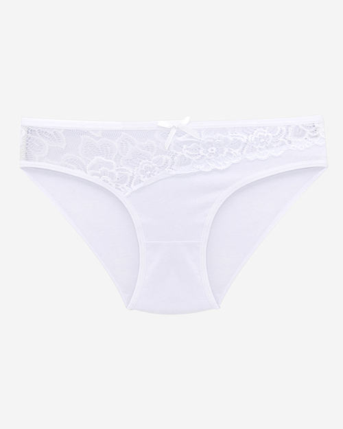 Білі жіночі трусики з мереживом