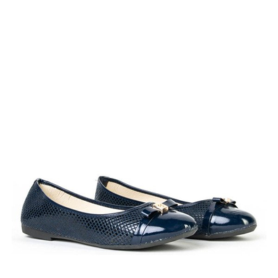 Marineblaues Ballerina-Consla-Leder - Schuhe 1