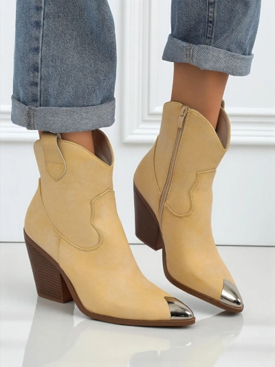 Cowboystiefel für Damen mit Absatz und dekorativer Spitze Glacier Fang