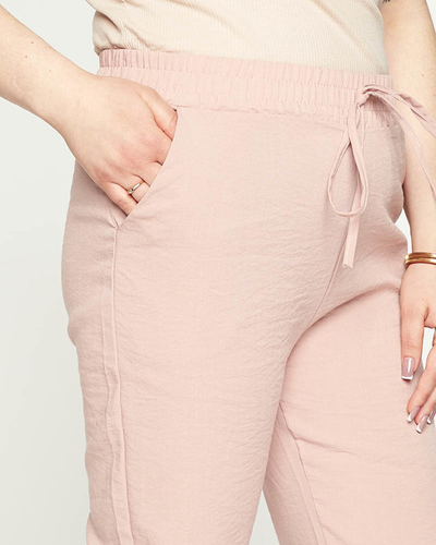Жіночі джоггери з рожевої тканини PLUS SIZE - Одяг