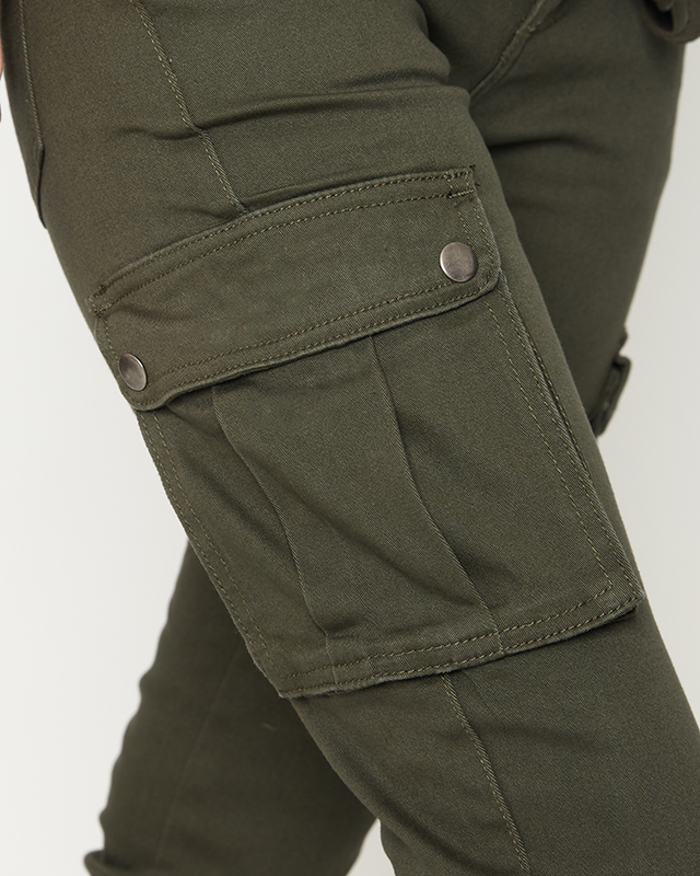 Dunkelgrüne Damen-Cargohose - Kleidung