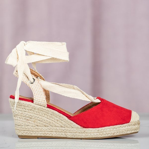 Червоні еспадрилі на клині з прив’язкою Маргаретти - Взуття 1