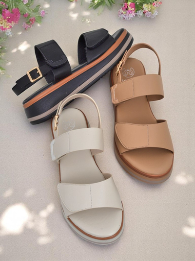 Royalfashion Damensandalen mit dickerer Sohle Tulipp