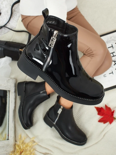 Lackierte Damenstiefeletten Calvera