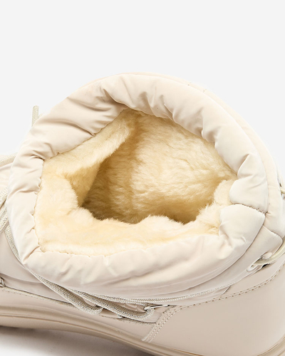 Royalfashion Beige Galebda Damen Schlupf-Schneestiefel