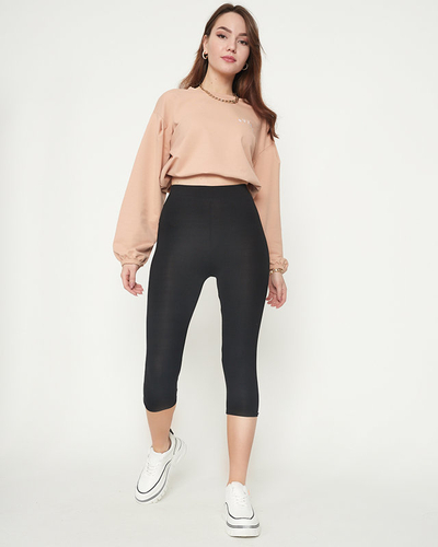 Schwarze 3/4-Leggings für Damen - Kleidung