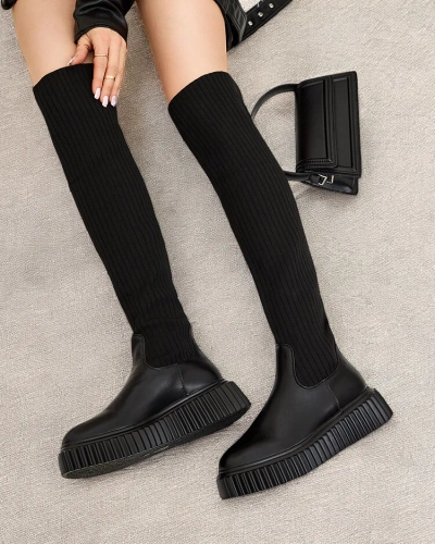 Royalfashion Damen Hesoppel Schlupfstiefel