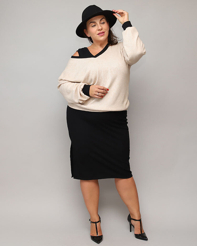 Royalfashion Lässiges Damenset in Schwarz und Beige
