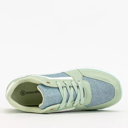 OUTLET Зелені жіночі спортивні кросівки з блиском Berilan - Взуття