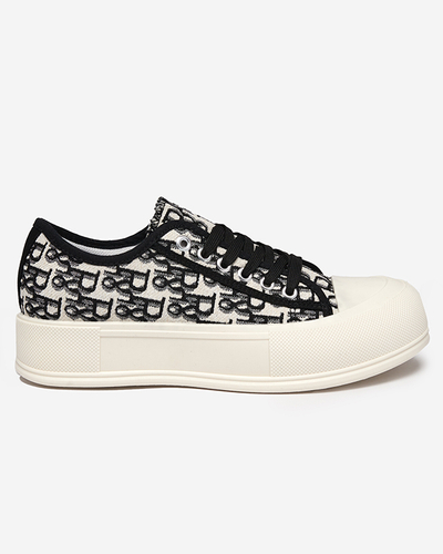 OUTLET Gemusterte Damen-Sneakers auf der Plattform in schwarzer Berika-Farbe - Schuhe