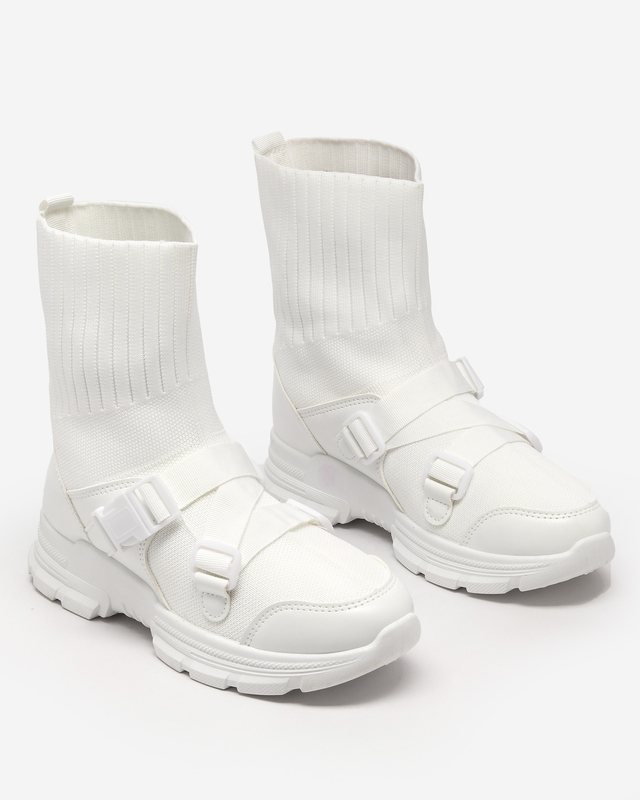 Weiße High-Top-Sneaker für Damen mit Cerini-Verzierung - Schuhe