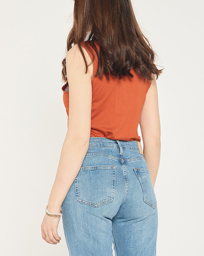 Damen-Top mit goldenem Kamel-Print - Bekleidung