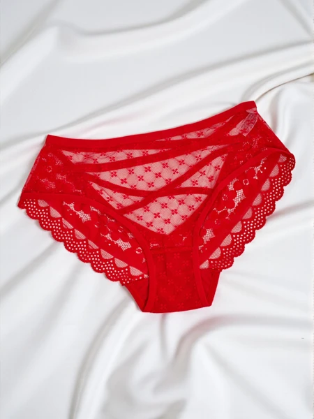 Damen-Slips mit Spitze und Bändchen