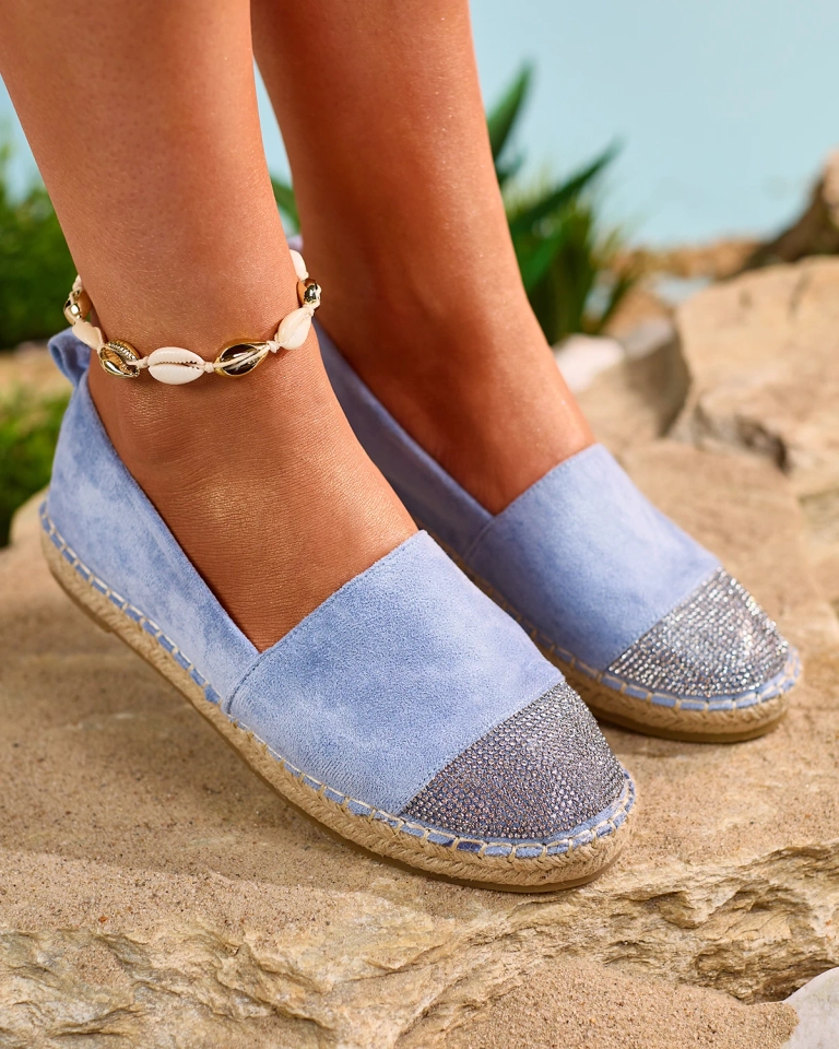Royalfashion Blaue Damen-Espadrilles mit Zirkonen Iterica