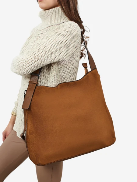 Damen Shopper Handtasche Eco Wildleder Donenn