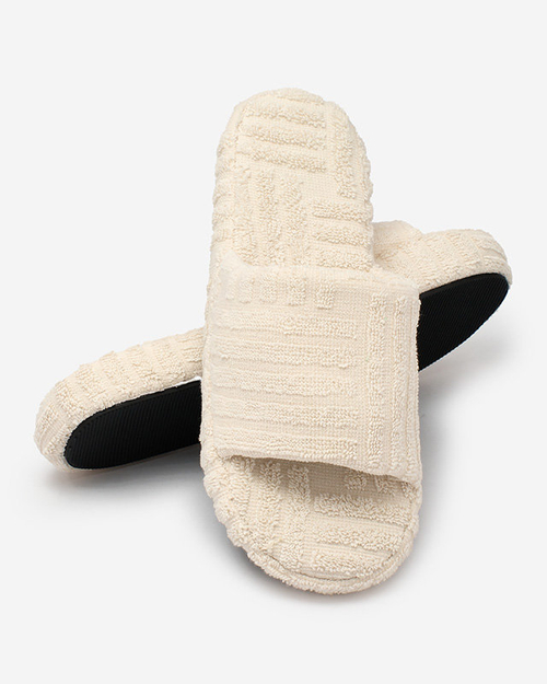 Жіночі шльопанці з тканини Royalfashion бежеві Tylles