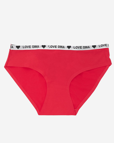 Жіночі червоні гладкі трусики лазерної резки - Нижня білизна