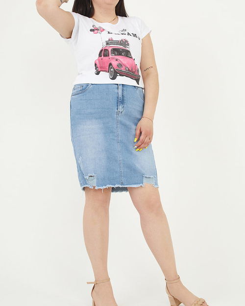 Біла жіноча футболка з принтом MY DREAMS PLUS SIZE